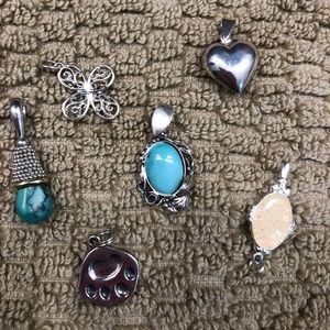 Lot of 6 Sterling Silver pendants